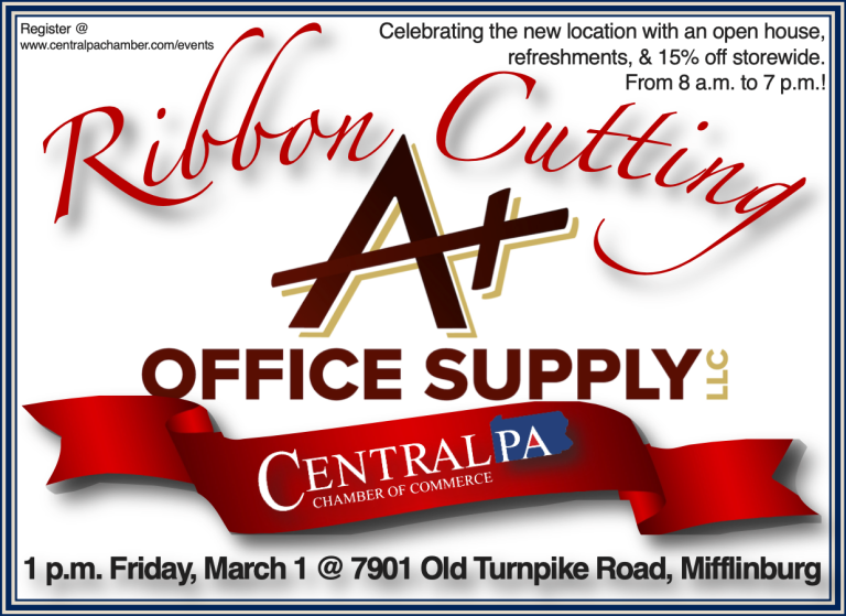 Ribbon Cutting: A+ Office Supply – Central PA Chamber of Commerce